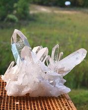 Arkansas Clear Quartz Cluster 2.995 lb — top