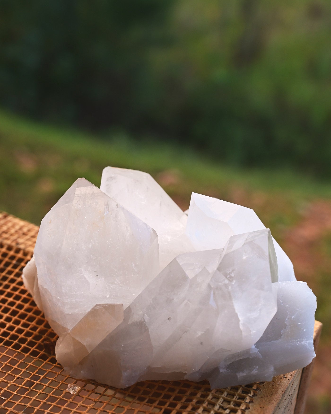Arkansas Key Crystal Quartz Cluster 3.570 lb - natural surface angle