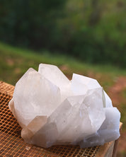 Arkansas Key Crystal Quartz Cluster 3.570 lb - natural surface angle
