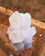 Arkansas Key Crystal Quartz Cluster 3.570 lb - overhead view of key formation