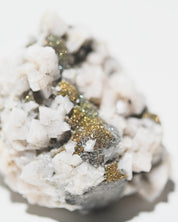 Natural quartz with galena and calcite detail