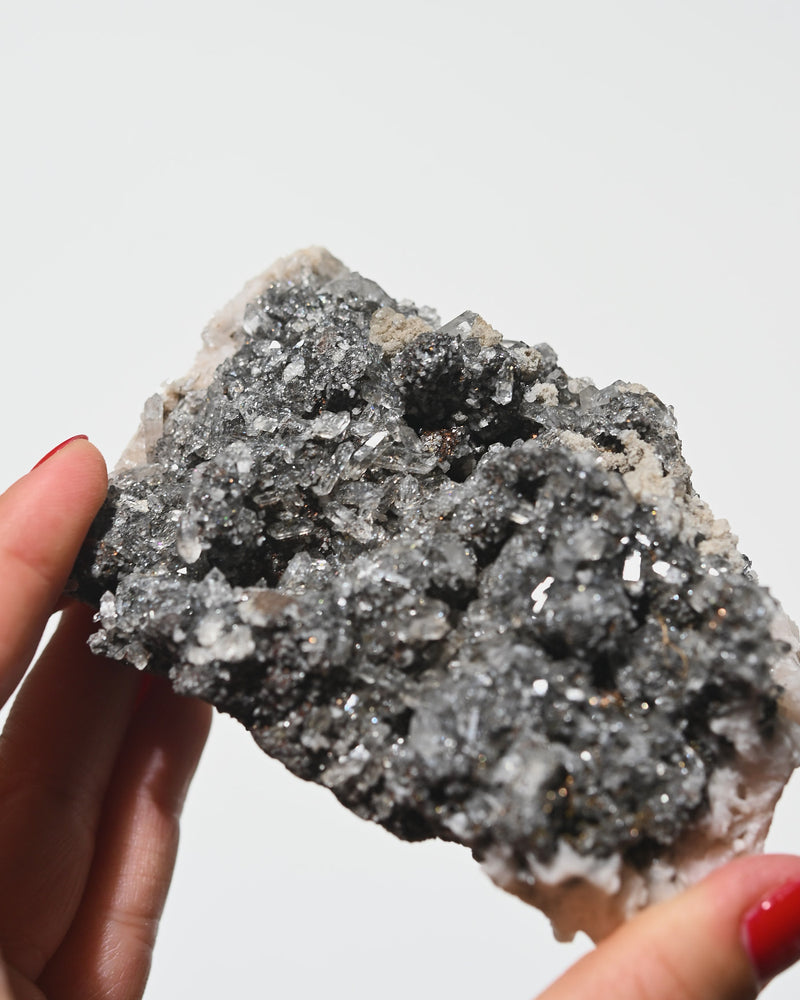 Quartz with Calcite and Galena 349g