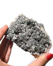 Natural quartz calcite galena combination specimen