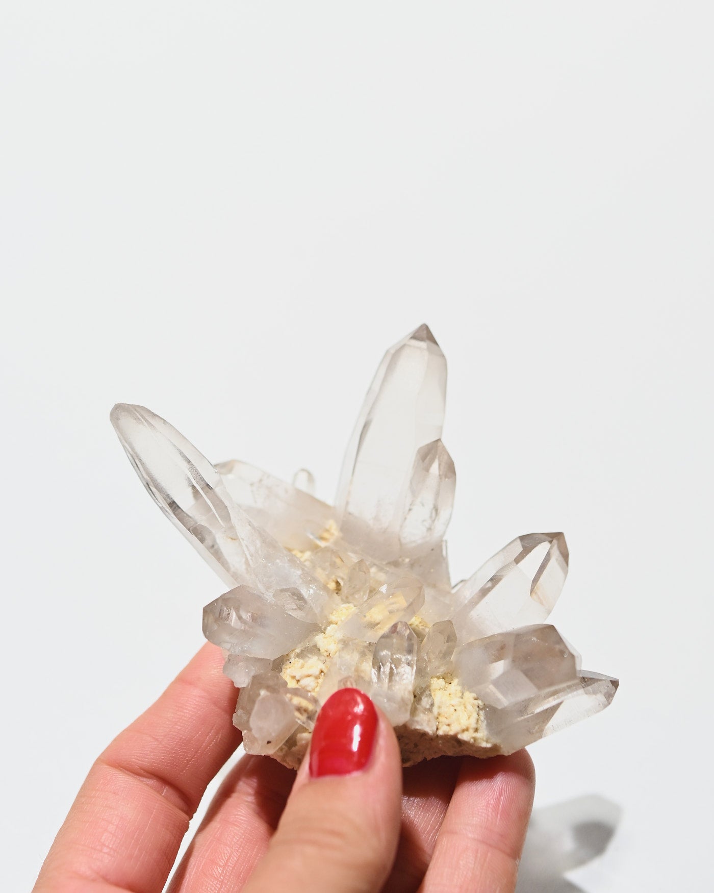 Clear quartz crystal cluster 91g natural points