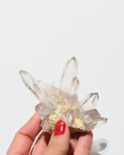 Clear quartz crystal cluster 91g natural points