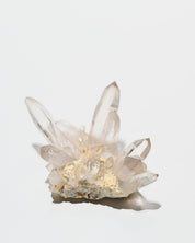 Clear quartz cluster crystal terminations
