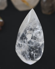 Brazilian Quartz Flame 6 iin - clear quartz crystal side view