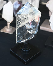 Clear Geometric Quartz Form on Stand