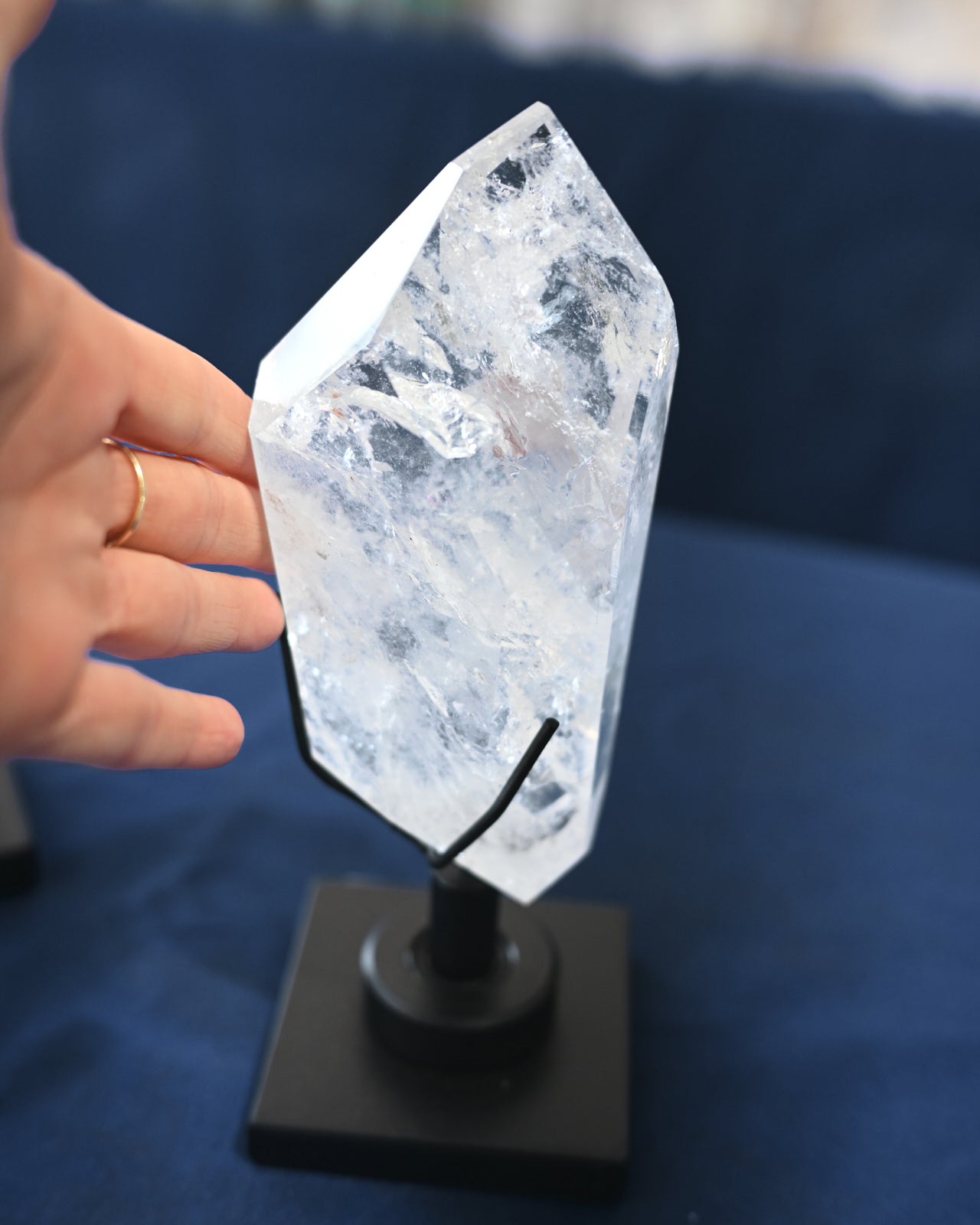 Quartz Freeform on Metal Stand