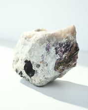 Quartz with Lepidolite and Green Tourmaline 1.029kg front view