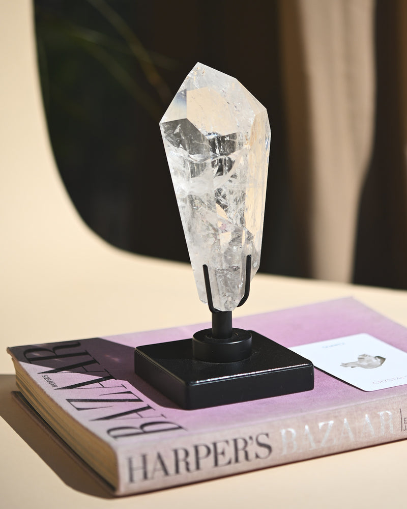 Clear Quartz Generator on Custom Base 9 inch 3.5lbs