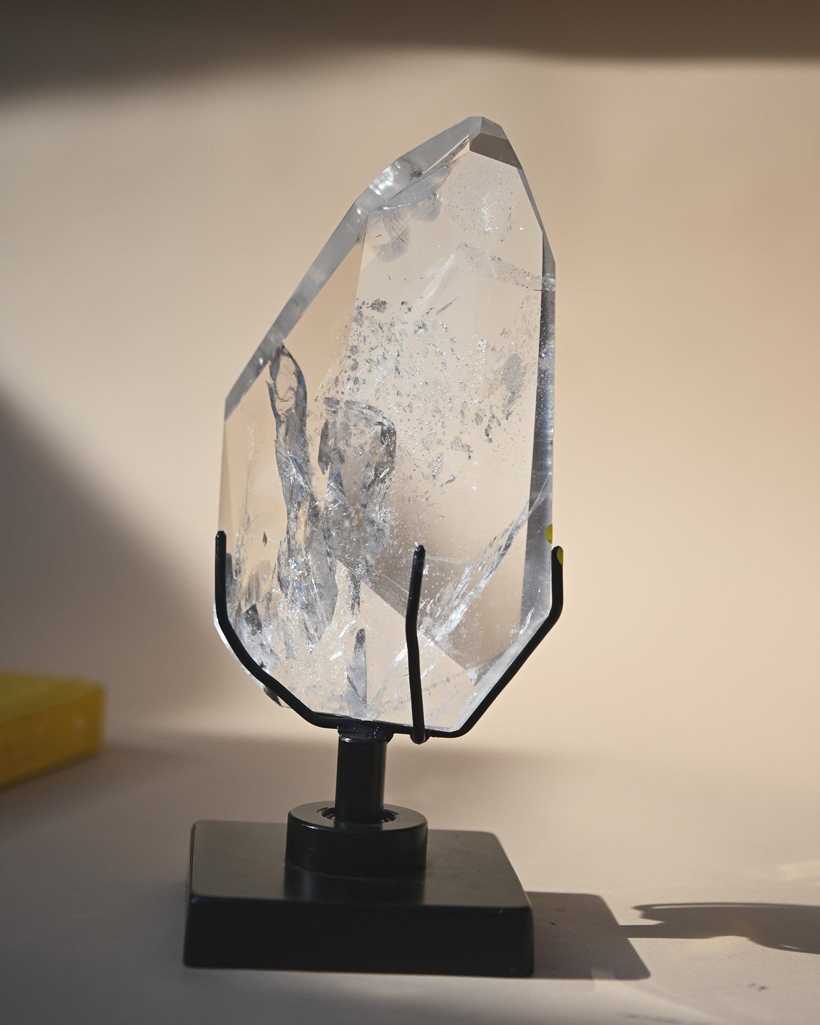 Clear Geometric Quartz Form on Stand - view 7