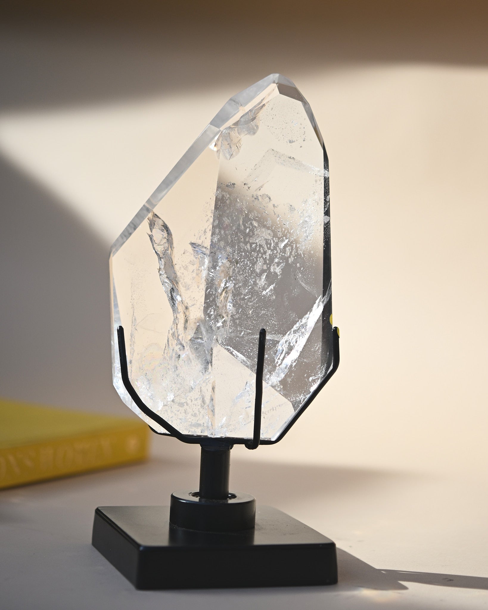 Clear Geometric Quartz Form on Stand - view 8