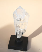 Clear Quartz Generator on Custom Base - clear quartz crystal tower point styled in home