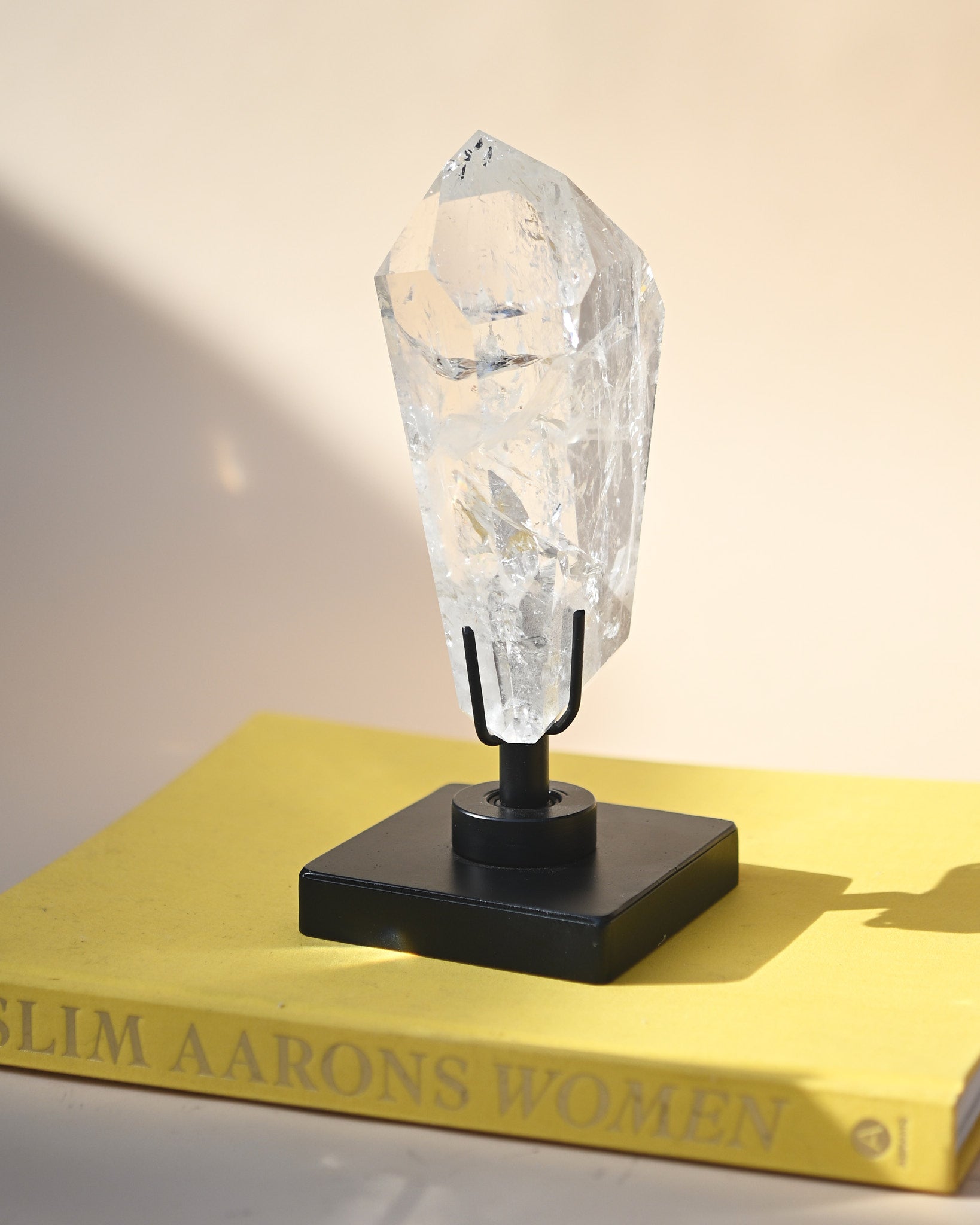 Clear Quartz Generator on Custom Base - clear quartz crystal tower point view 8