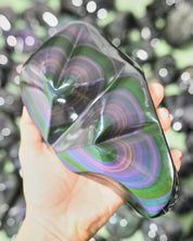 Rainbow Obsidian Double Heart Carving – Mexico - Image 3
