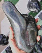 Rainbow Obsidian Freeform – Mexico (Approx. 9 in) - obsidian crystal freeform sculpture close up detail