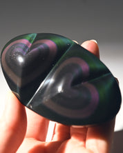 Double Heart Rainbow Obsidian
