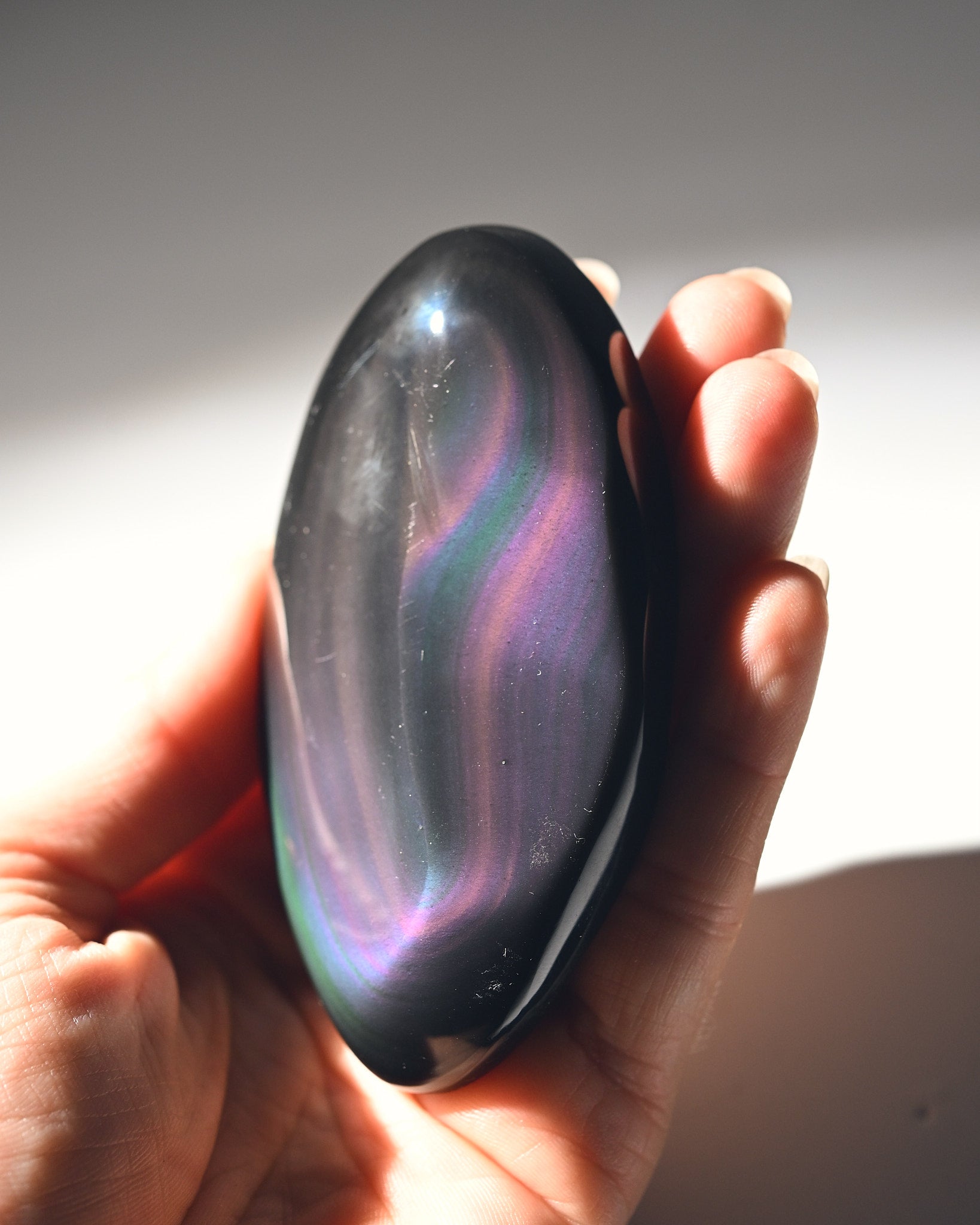 Double Heart Rainbow Obsidian