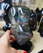 Rainbow Obsidian Double Heart on Base – Mexico
