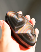 Double Rainbow Heart Obsidian 2.5in