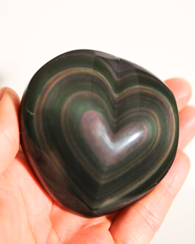 Rainbow Heart Obsidian 2.5in