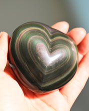 Rainbow Heart Obsidian 2.5in