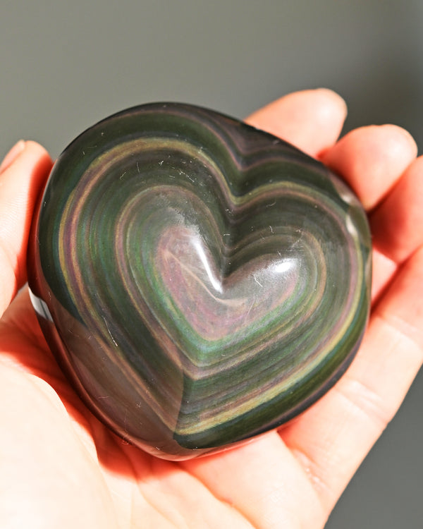 Rainbow Heart Obsidian 2.5in