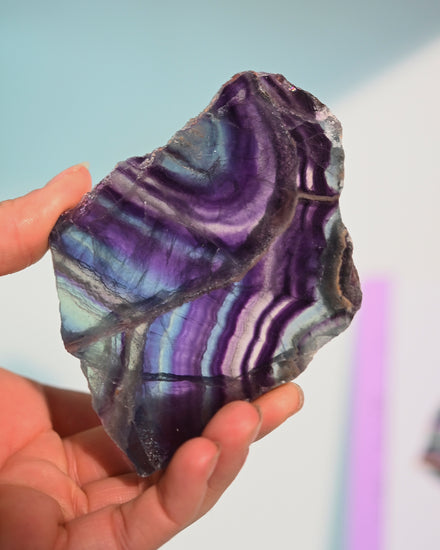 Rainbow Fluorite Slab — Fluorite crystal specimen