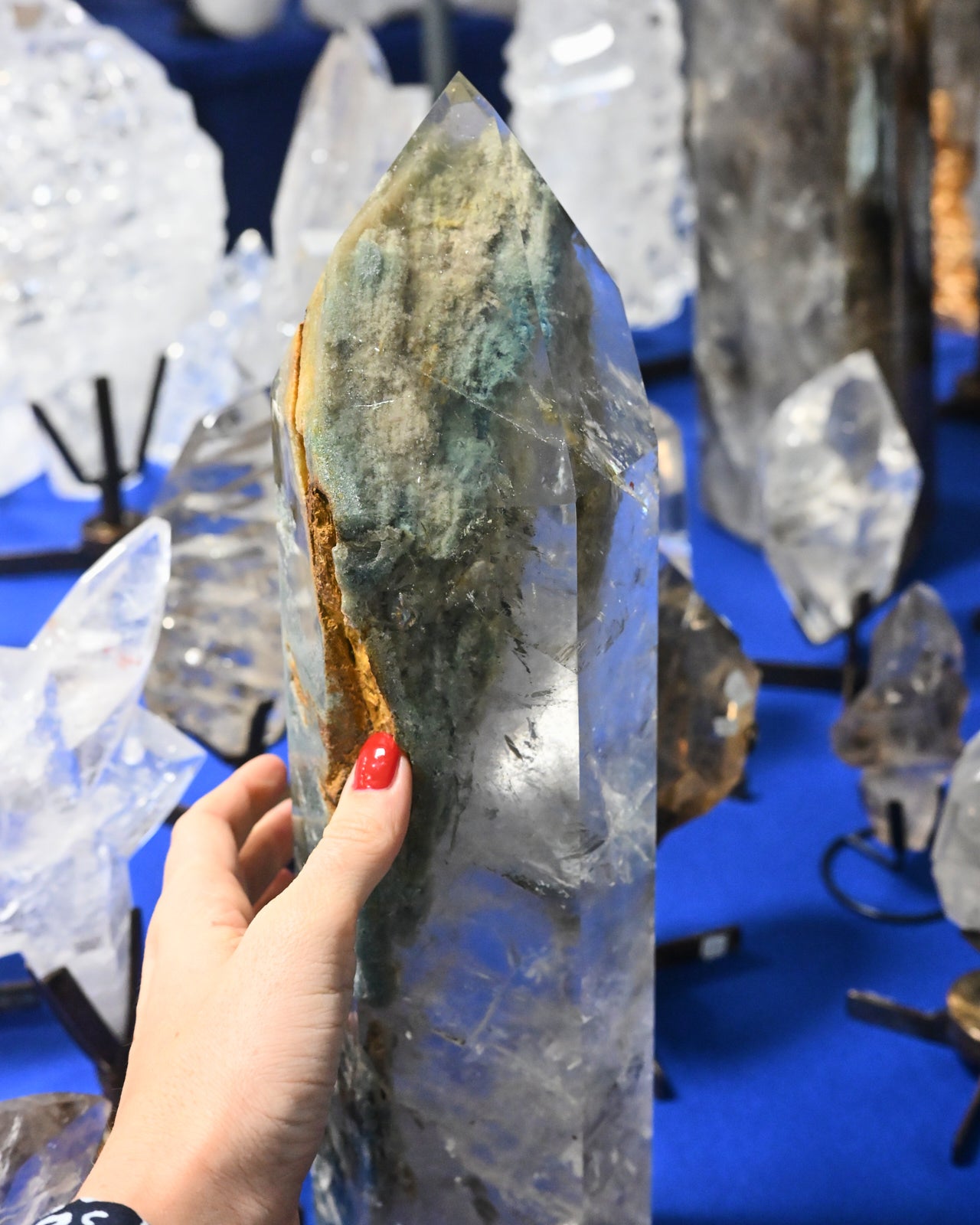 Rare Blue Chlorite in Quartz Tower – 13.6 lb (One of One)