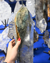 Rare Blue Chlorite in Quartz Tower – 13.6 lb (One of One)