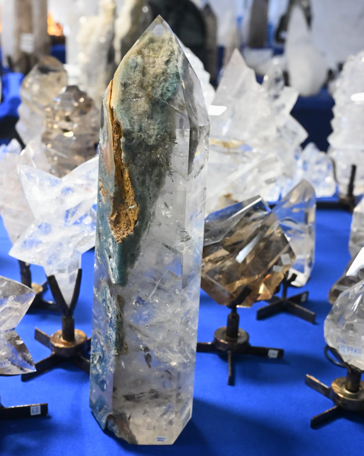 Rare Blue Chlorite in Quartz Tower – 13.6 lb (One of One)