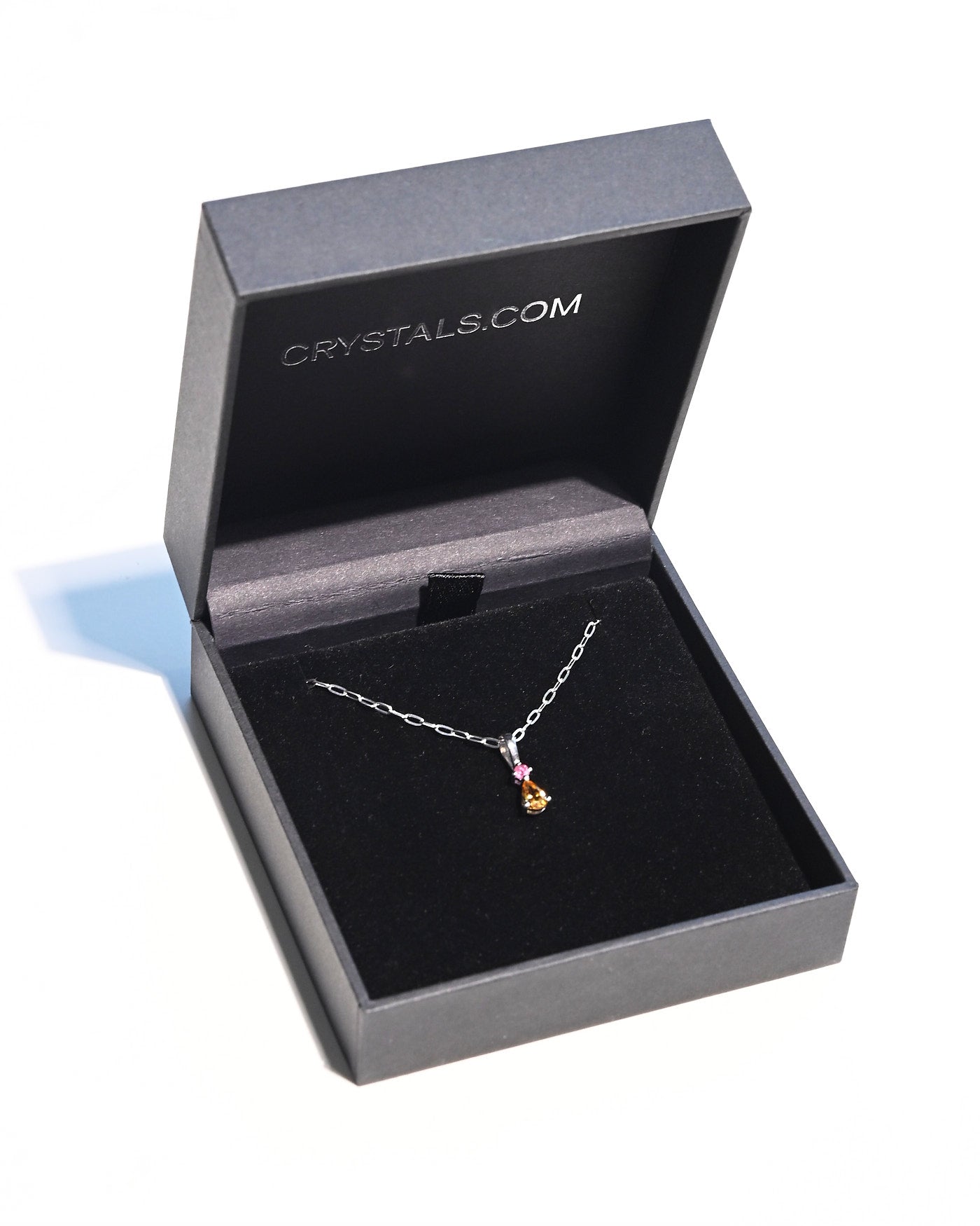 October birthstone tourmaline necklace in 925 sterling silver