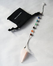 Rose Quartz Chakra Pendulum w Chakra Stones