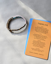 Releasing the Past Bracelet – Rose Quartz, Smoky Quartz, Tiger’s Eye