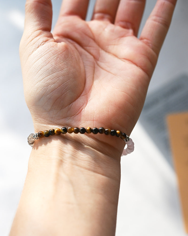 Clarity + Renewal Bracelet – Apatite, Clear Quartz. Tiger’s Eye