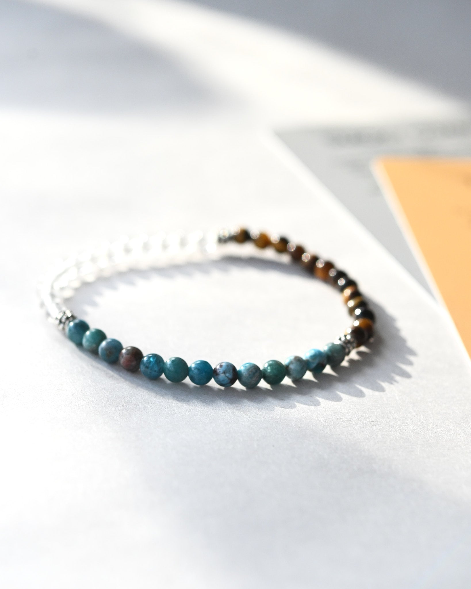 Clarity + Renewal Bracelet – Apatite, Clear Quartz. Tiger’s Eye