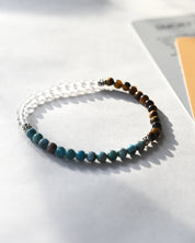 Clarity + Renewal Bracelet – Apatite, Clear Quartz. Tiger’s Eye