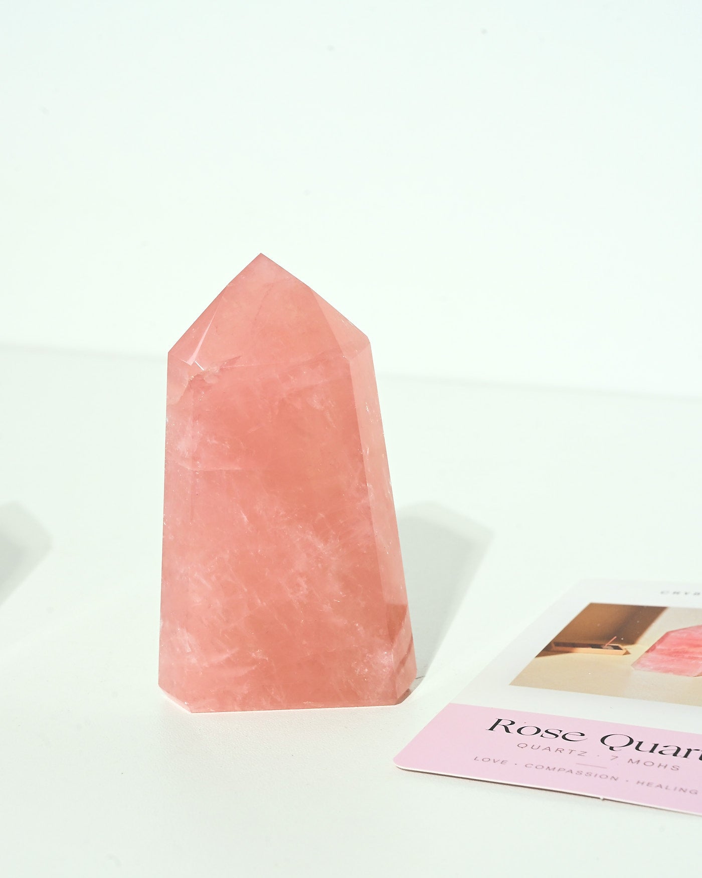 Gemmy Rose Quartz Tower LG