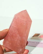 Gemmy Rose Quartz Tower LG detail