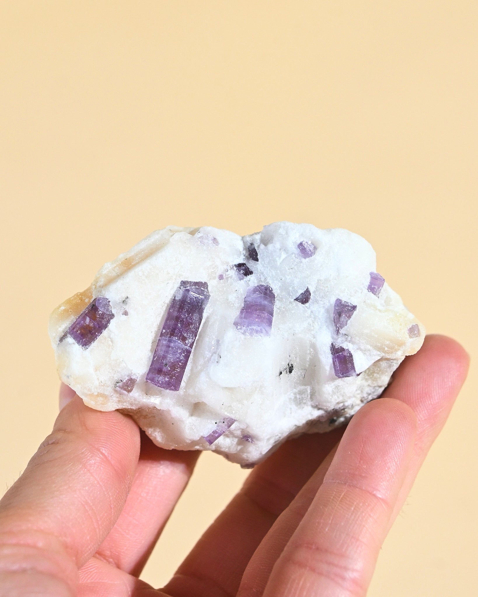 Scapolite Cluster w Calcite + Epidote 141g - calcite crystal cluster specimen in natural light