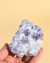 Scapolite w Calcite - calcite crystal rough natural side view