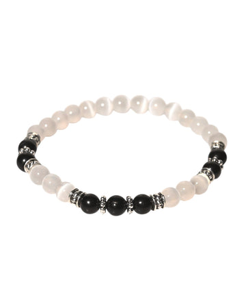 Authentic shungite and selenite crystal protection bracelet from Russia