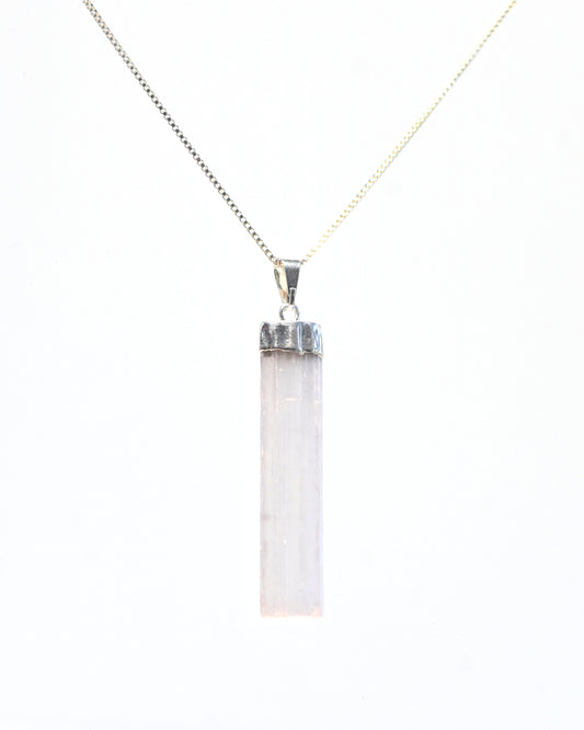 selenite crystal necklace