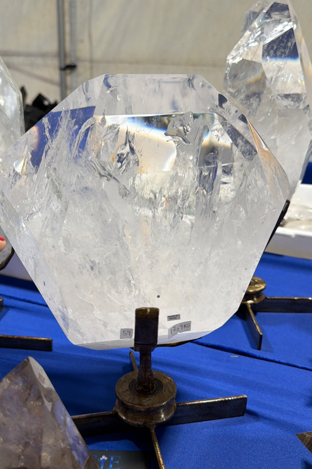 28.7 lb super clear quality Quartz on rotating stand from Brazil