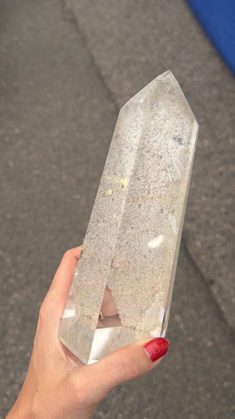 Super clear dual Quartz and Chlorite tower