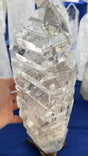 Statement clear Quartz wavy abstract form on stand