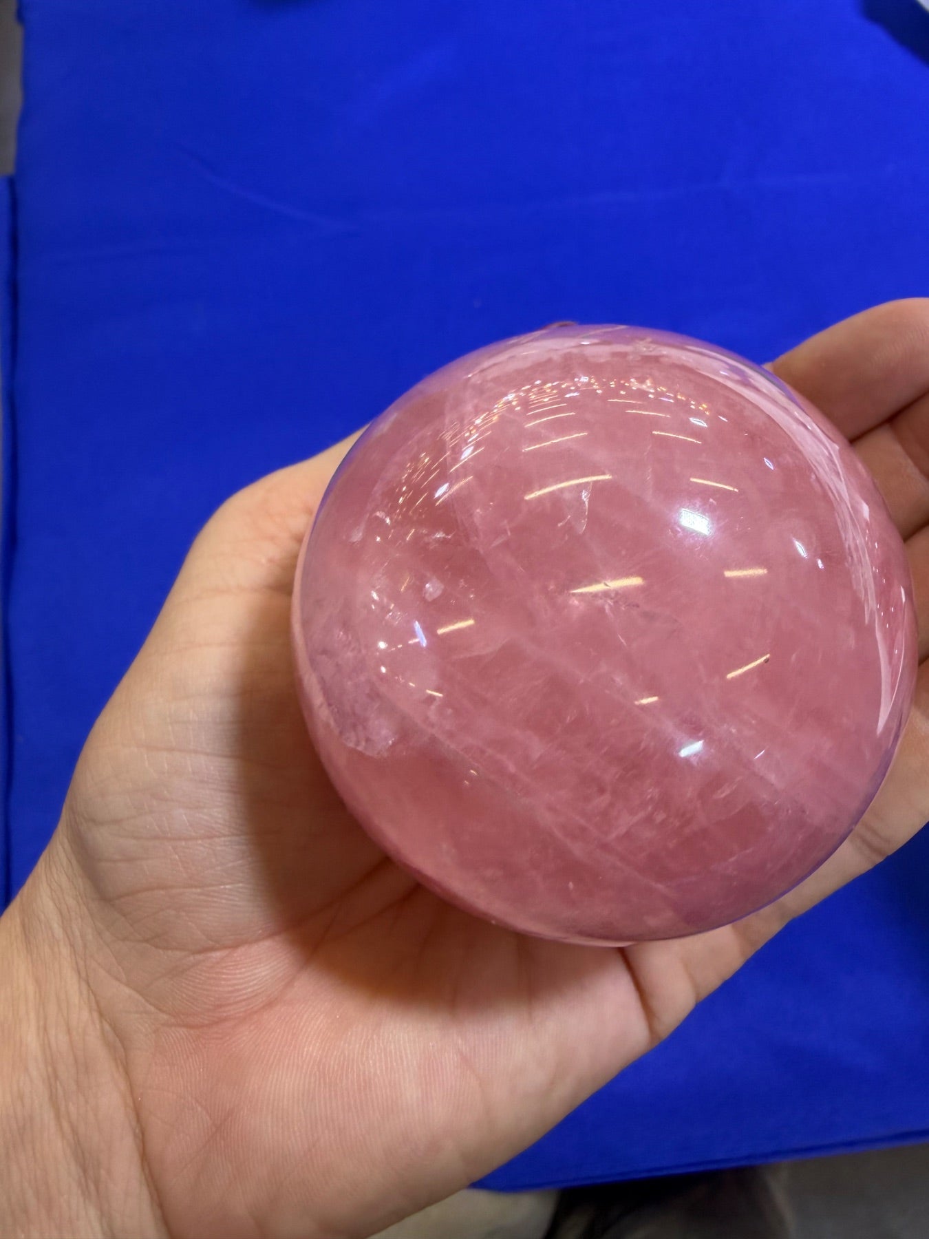 Gemmy Rose Quartz sphere