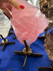 Super quality Rose Quartz abstract flame on stand Brazil