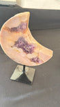 Pink Amethyst Moon on Stand, 3.1 lb, Brazil